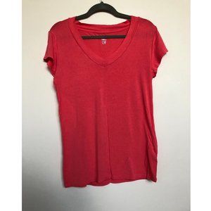 Mossimo Supply Co Pink V-Neck Short-Sleeve Tee